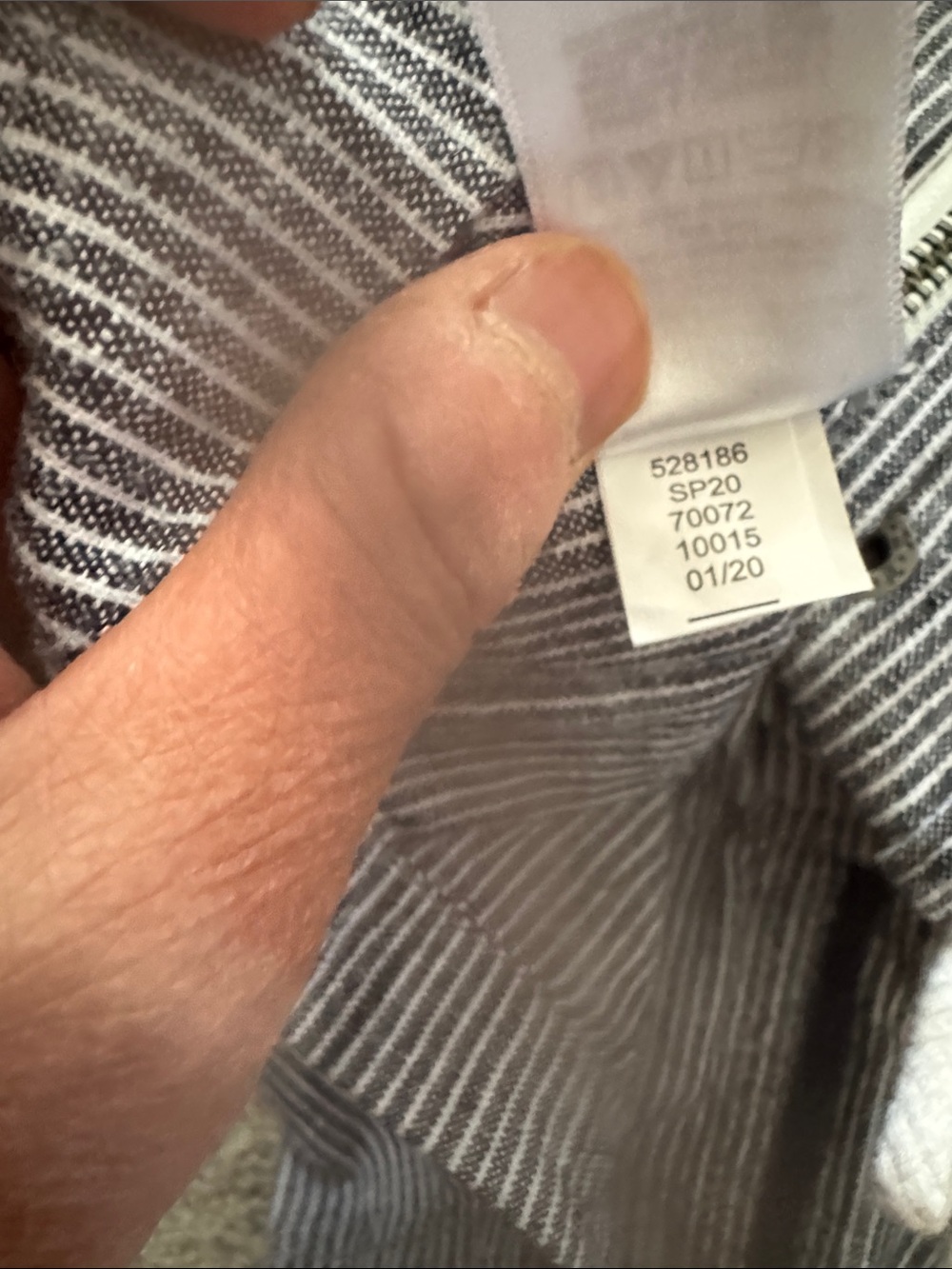 Striped Drawstring Funnel Neck Jacket - Gray - Picture 10 of 10